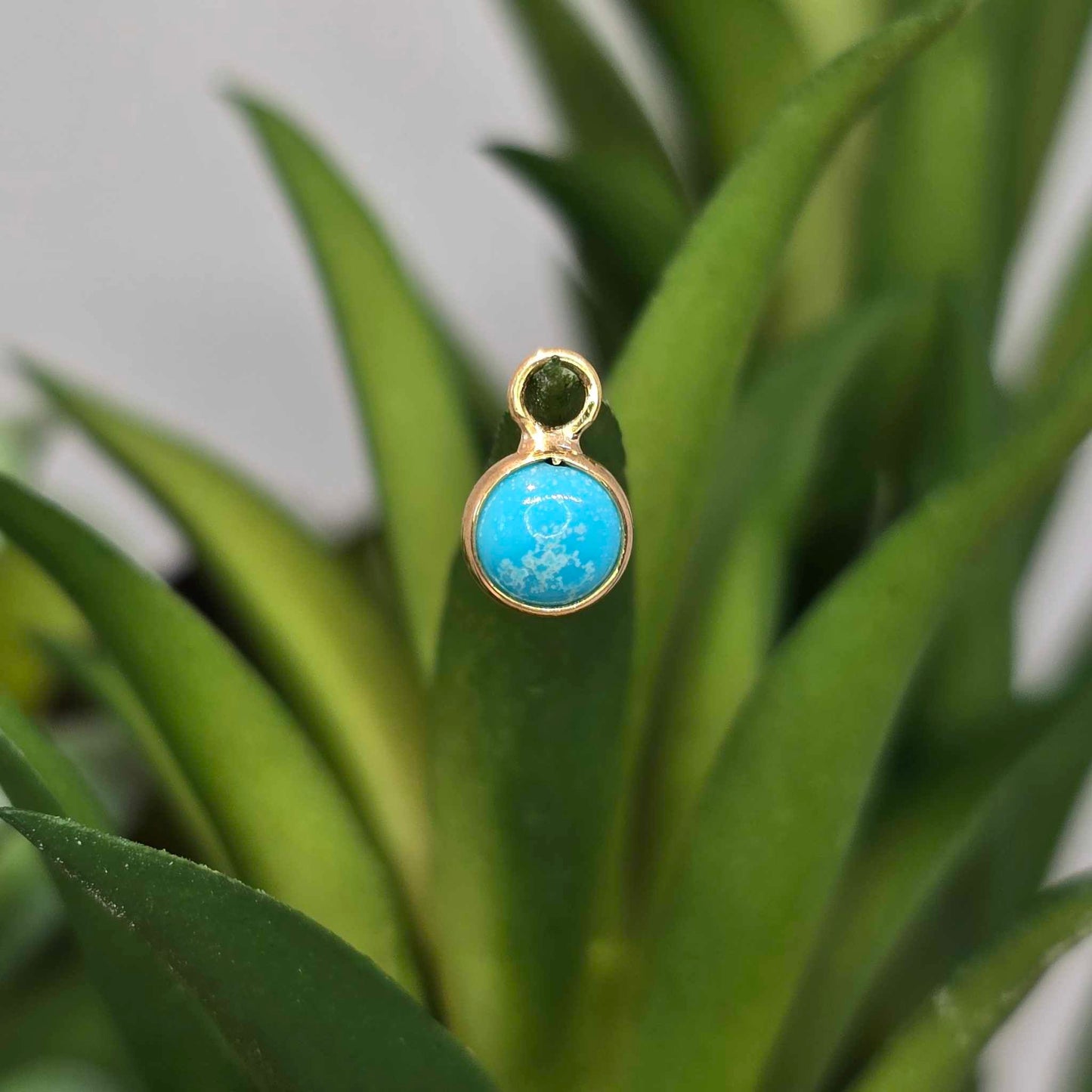 14k Gold Round Bezel Charm