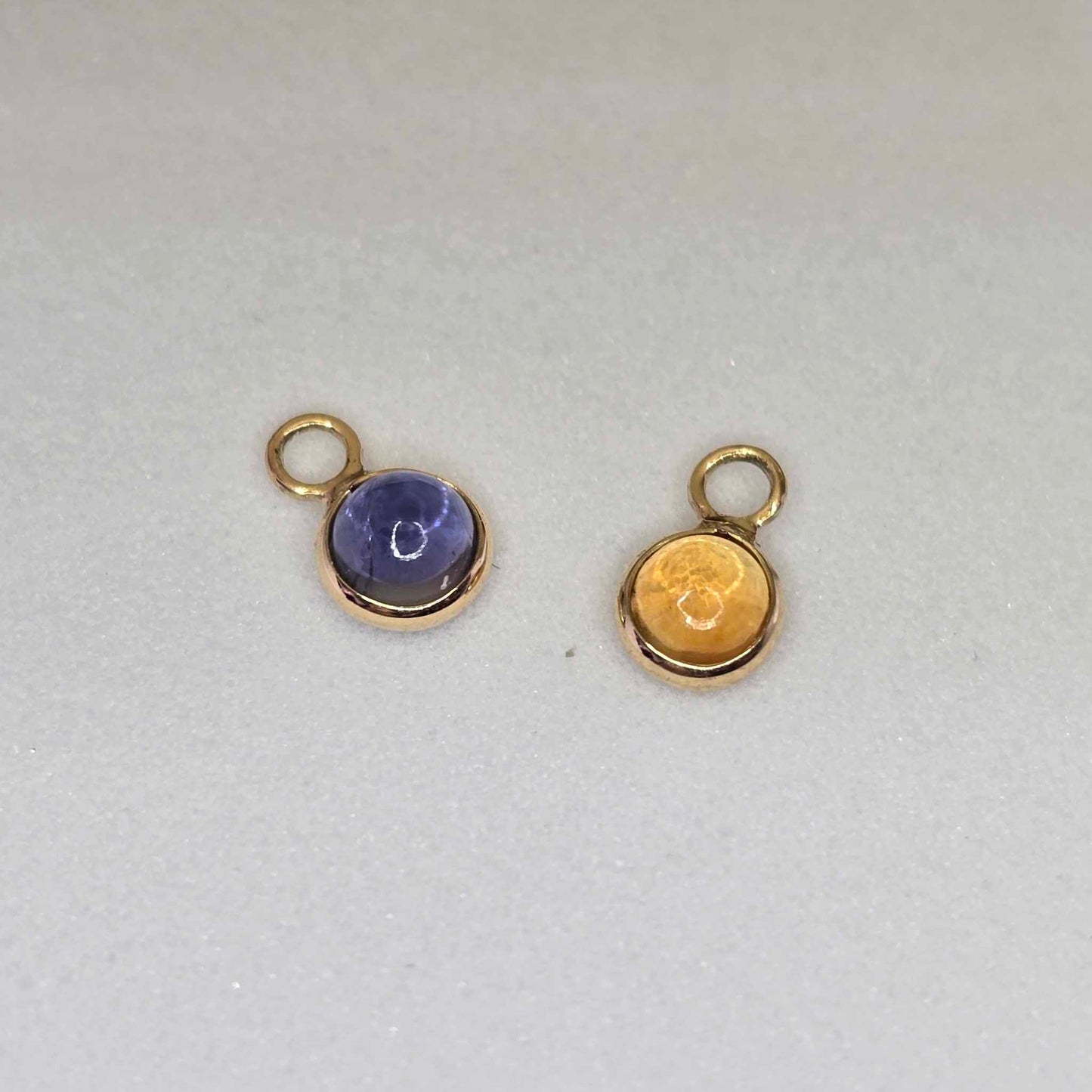 14k Gold Round Bezel Charm