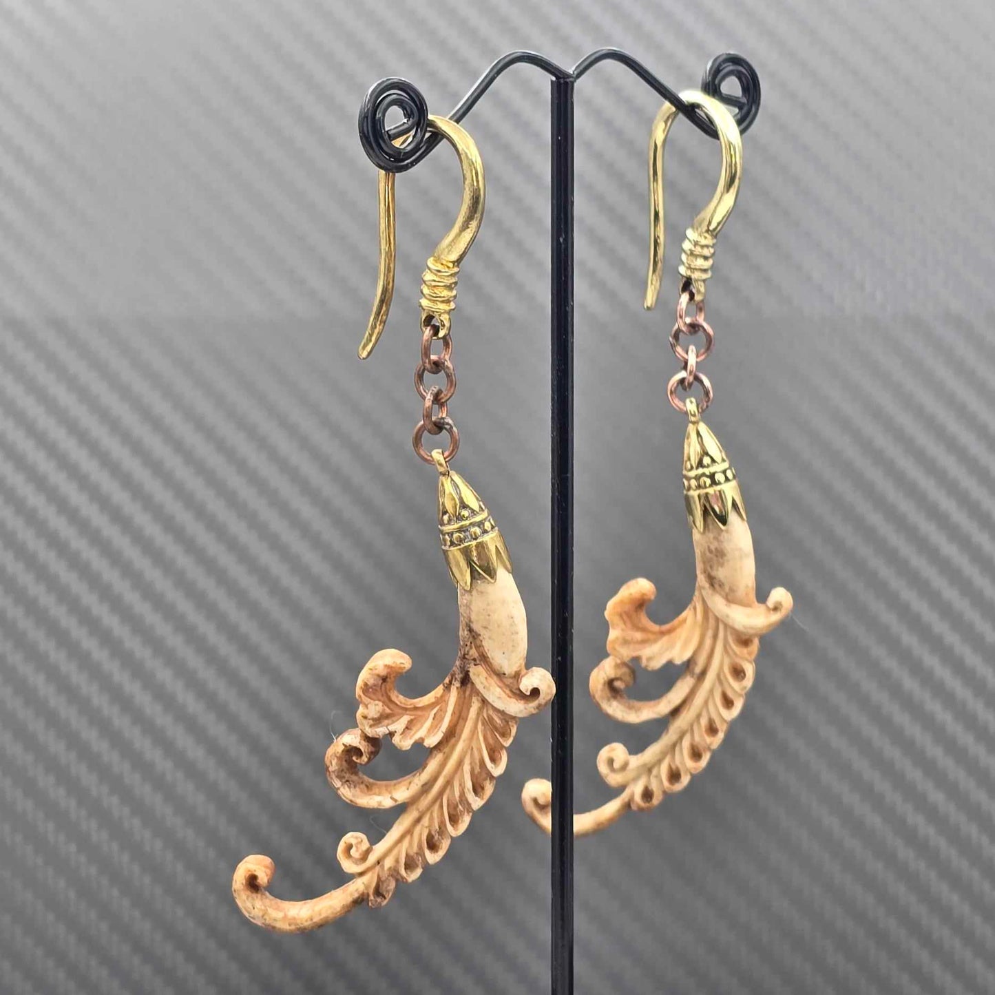 Walrus Bone Filigree Earrings