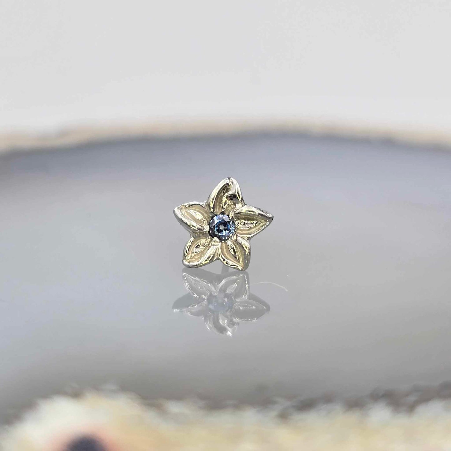 14k Gold Plumeria Threadless End