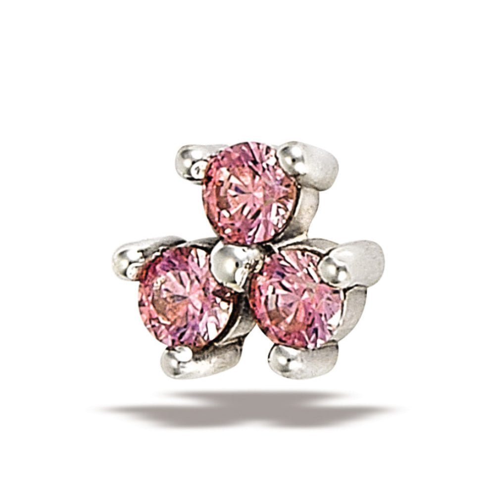 14k Gold 3 Gem Mini Cluster