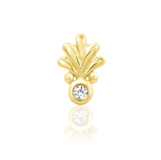 14k Ophelia End with CZ - Yellow Gold