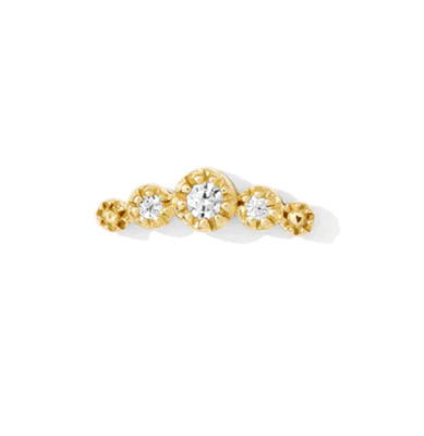 14k Gold Charmed Threadless Pin End