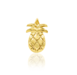 14k Gold Threadless Pineapple End