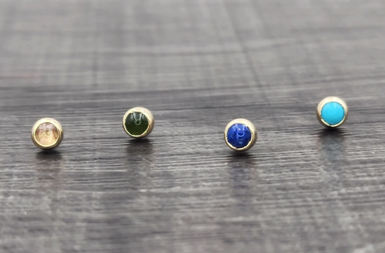 14k Gold Bezel Cabochon Threadless End