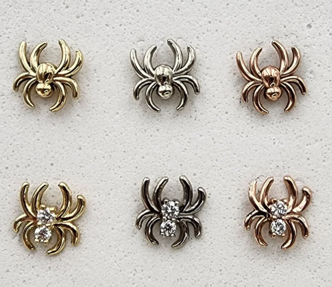 14k Gold Spider Threadless End
