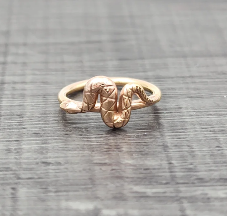 14k Gold Snake Seam Rings
