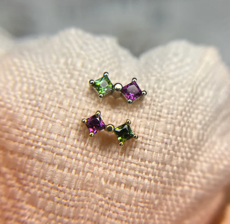 14k Gold Harlequin Threadless End