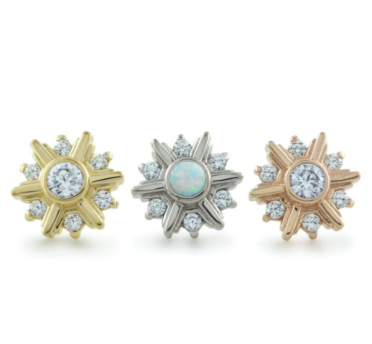 18k Gold Deco Threadless Ends
