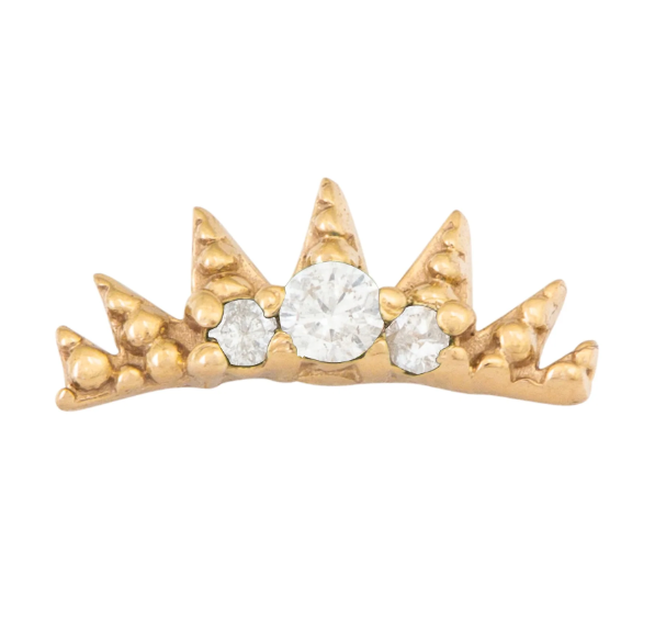 14k Medieval Threadless Pin End