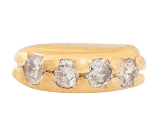 14k Gold Half Circle Threadless Pin End