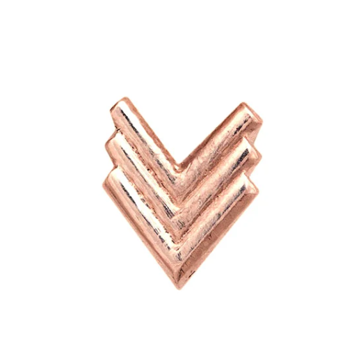 14k Gold Chevron Threadless Pin End