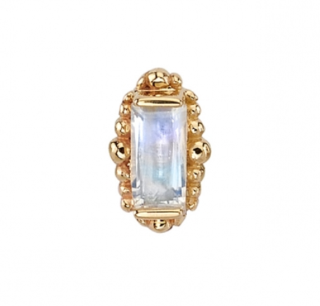14k Gold Beaded Baguette End