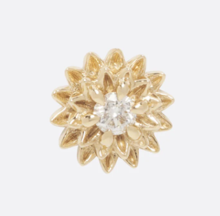 14k Gold Dahlia Threadless End