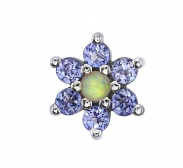 14k Gold 6mm Prong Flower Threadless End