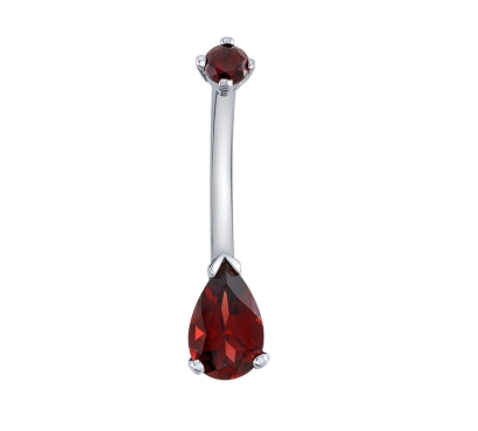 14k Gold Pear Prong Navel Curve