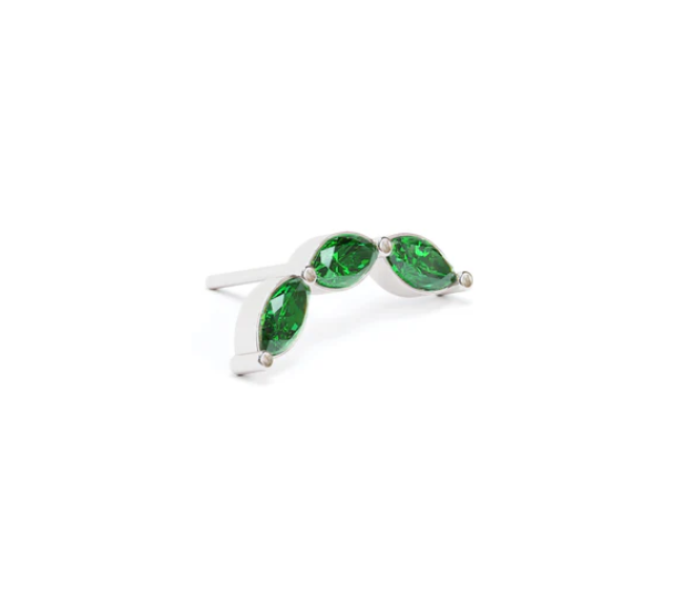 14k Gold Trio Marquise Curved Threadless End