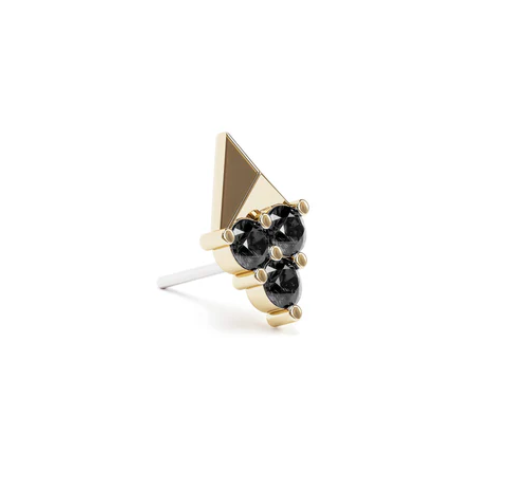 14k Gold Trio Pyramid Threadless End