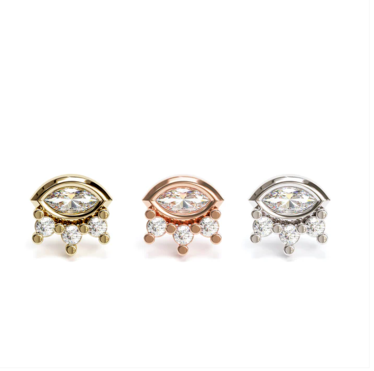 14k Gold Marquise Round Threadless End