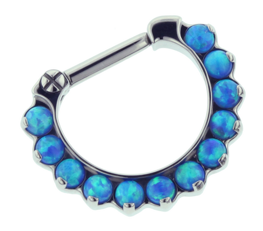 Odyssey Titanium Prong-set Cabochon Gem Septum Clicker #7