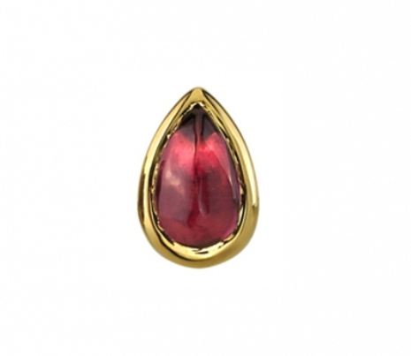 14k Gold Threadless Pear Bezel Cabochon End