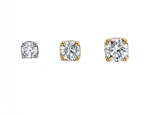 14k Gold Threaded Round 4 Prong End