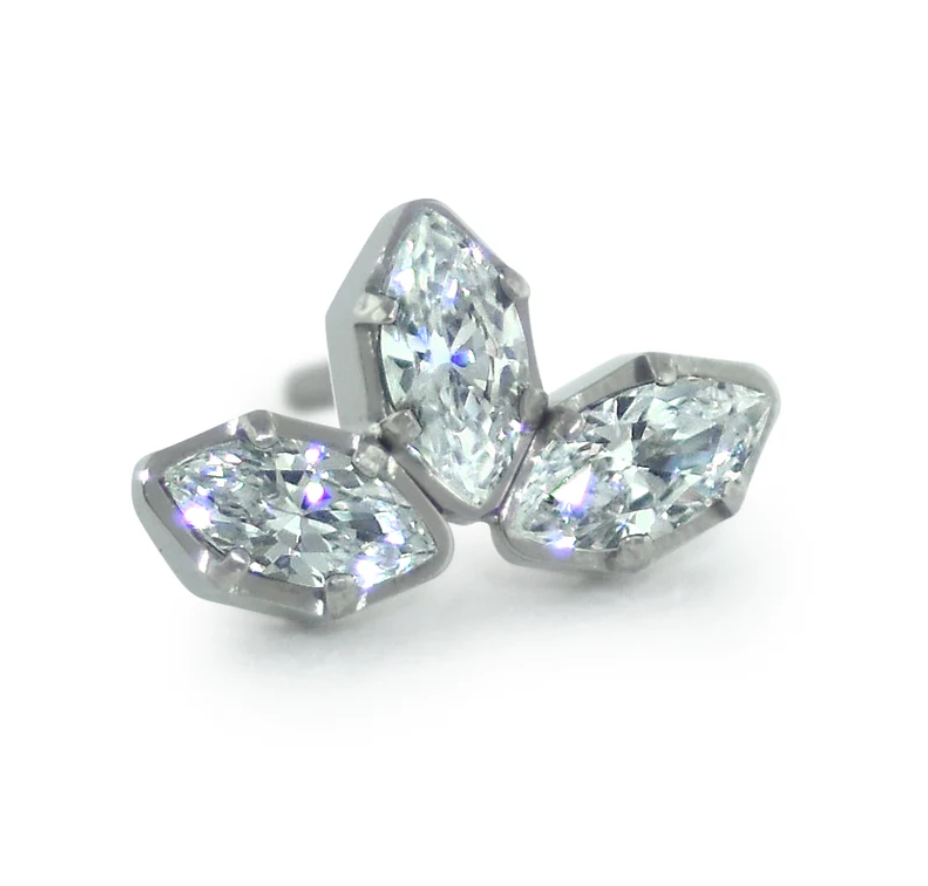 Titanium Marquise Cut Gem Fan Clusters