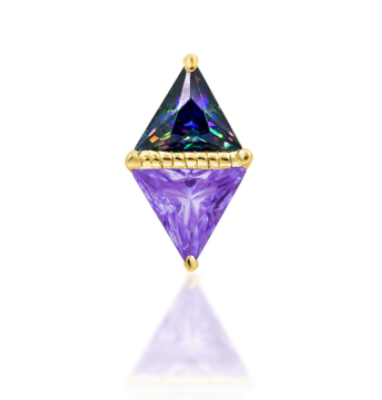14k Gold Threadless Emperor Mystic End