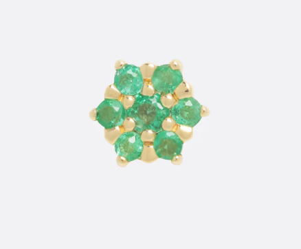 14k Gold Peony Threadless End