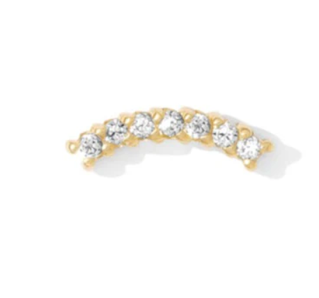 14k Gold Curved Rail Threadless Pin End