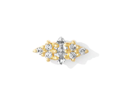 14k Gold Mimosa Threadless Pin End