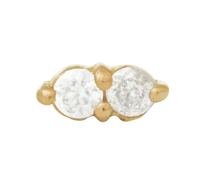 14k Gold Gemini Threadless Pin End
