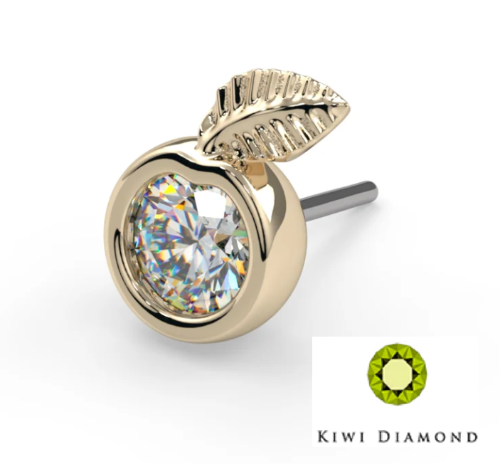 14k Gold Eden Threadless Pin End