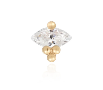 14k Gold Poppy Threadless End
