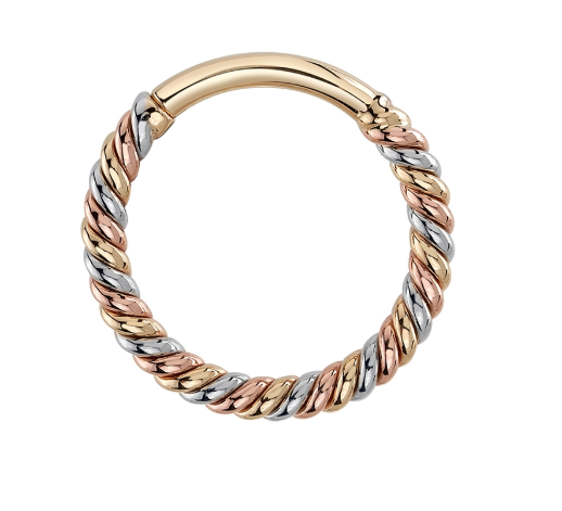 14k Gold Tri Tone Desiree Braided Seam Ring