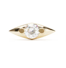 Tiny 14K Gold Minimalist Diamond Threadless End