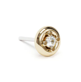 14K Gold Diamond Solitaire Threadless End