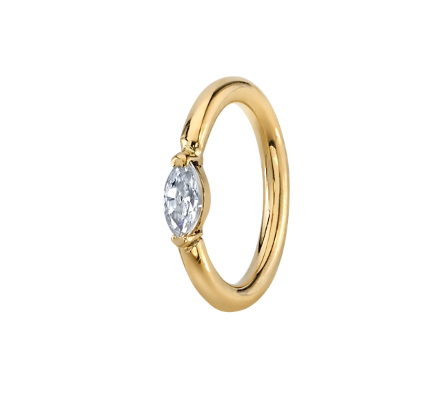 14k Gold Marquise V Prong Ring FORWARD FACING