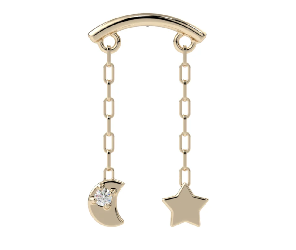 14k Gold Luna Hidden Helix Threadless End