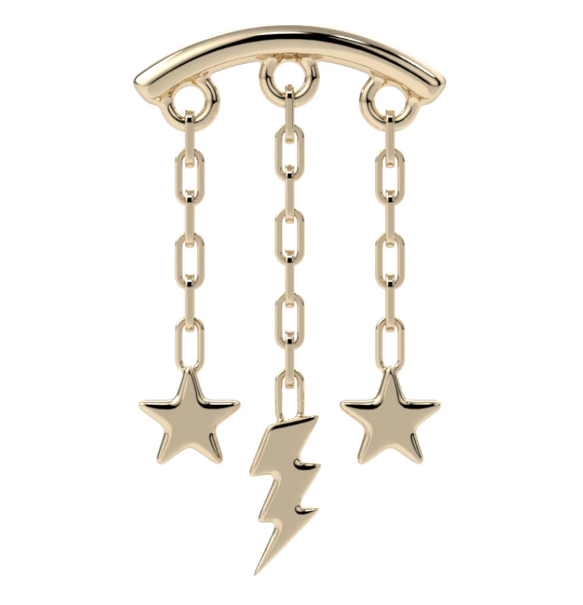 14k Gold Tempest Hidden Helix Threadless End