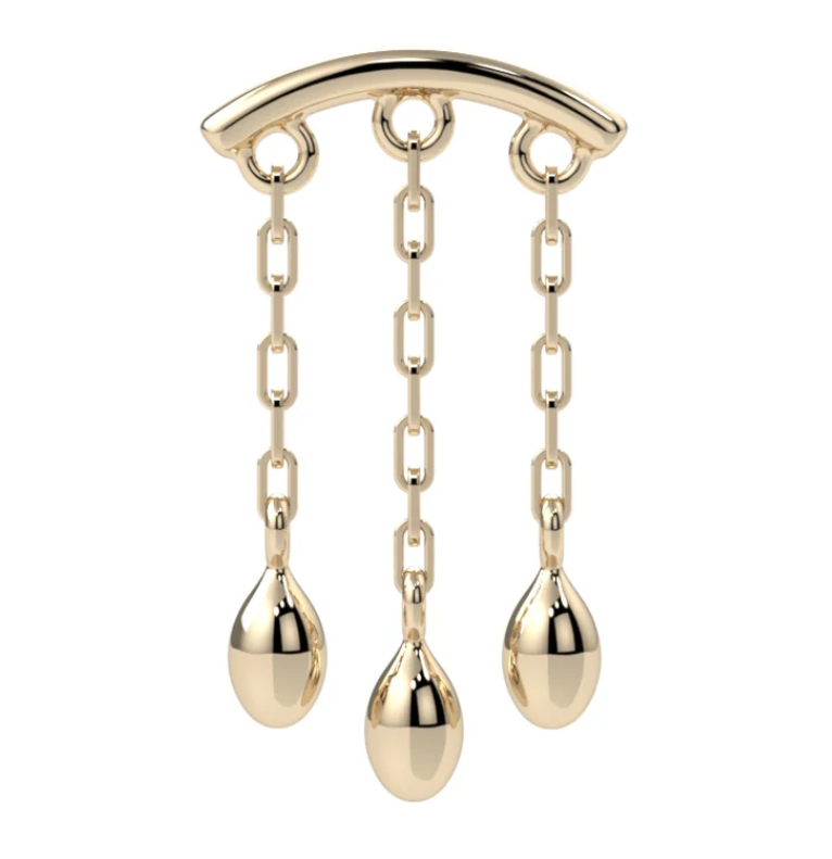 14k Gold Aurelia Rain Hidden Helix Threadless End