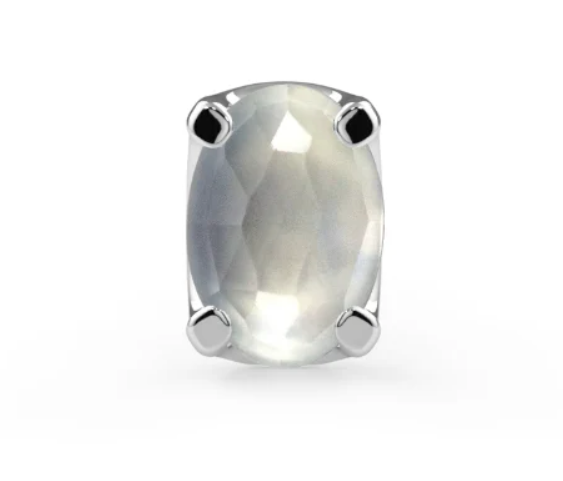 14k Gold Low-Profile Oval Prong Threadless End