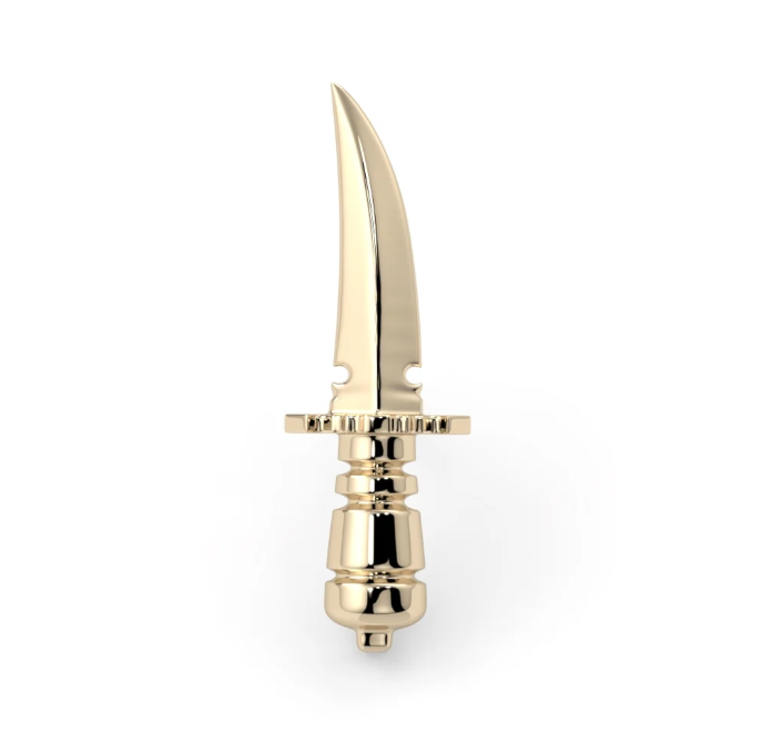 14k Gold Persian Dagger Threadless Pin End