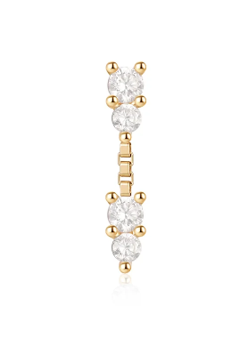 14k Gold Tinker Threadless Dangling CZ End