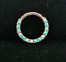 14k Gold Hinged Gem Ring
