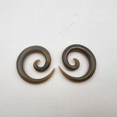 Stone Spiral Bone Hangers ○ Grey Stone ○ 0ga ○ Large