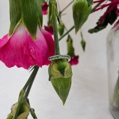 14k Gold Huggie Clicker ○ White Gold ○ Tsavorite ○ 18g 1/4"