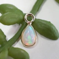 14k Gold Pear Bezel Charm