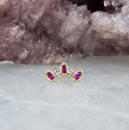 14k Gold Monarchy Threadless End