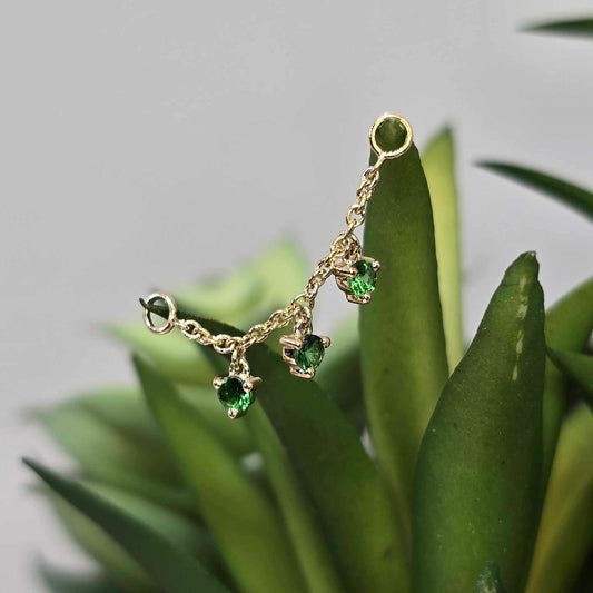 14k Gold Chain with Dripping Gemstones